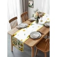 thumbnail image 3 of Summer Gnome Sunflower Leaf Table Runner-36 Inch Long Yellow Plaid Pastoral Plant Table Runners Linen Burlap Tablerunner for Kitchen Dining Room Holiday Party, 3 of 9