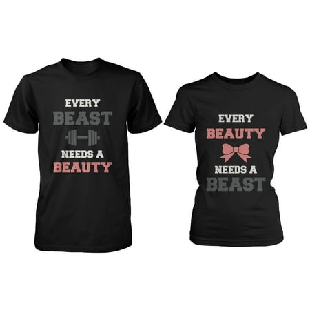 Every Beauty Needs A Beast Matching Couple Shirts Cute Valentines Day