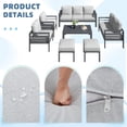 thumbnail image 3 of YODOLLA Ensemble de Mobilier de Patio Extérieur en Aluminium 7 Pcs, Ensemble de Conversation avec Canapé Sectionnel en Osier Toutes Saisons Gris Pâle, 3 of 9