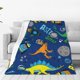 thumbnail image 1 of Balery Dinosaur In Space Manta de Felpa Suave y Acogedora – Cobija de Franela Aterciopelada para Cama, Lavable y Cálida para Sofá, Mascotas, Transpirable-40"x30", 1 of 7