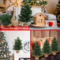 thumbnail image 5 of Mini Christmas Tree Artificial Mini Xmas Pine Tree Miniature Pine Christmas Tree with Linen Base for Christmas Decorations Indoor Home Kitchen Dining Table, 5 of 5