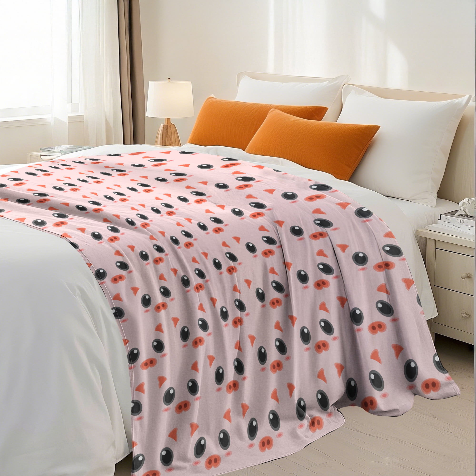 Flannel Fleece Throw Blanket, Soft Large Throw Blanket, Lightweight Cozy Plush Throw Blanket Fit Sofa Bed, 40"x50", Pigs