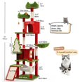 thumbnail image 3 of Torre Árbol para Gatos Navideña DWVO 190 cm con Perchas y Postes de Plush, 3 of 6