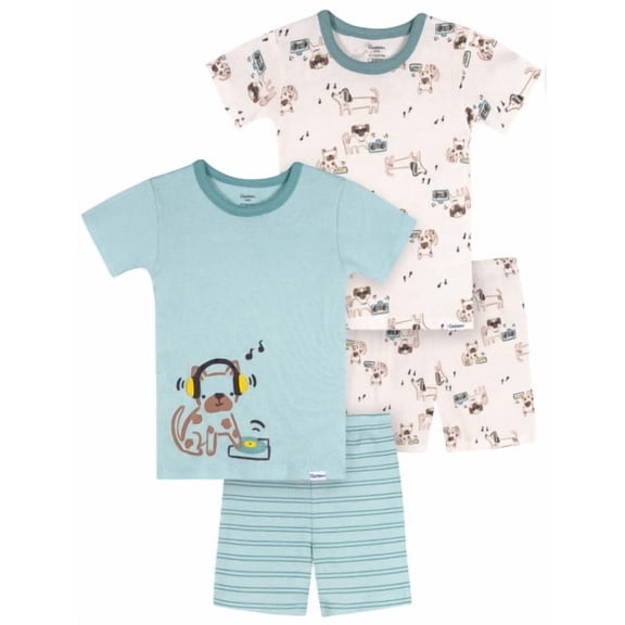 Geber Baby and Toddler Boy 4pc Pajama Short Set, Sizes (12 Months - 5T)
