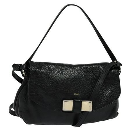 Pre-Owned Chloe Lily Handbag Leather Black Leather Handbag