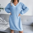 thumbnail image 2 of Vedolay Oversized Sweaters for Women 2023 Short Puff Sleeve Sweaters Loose Lightweight Knit Pullover Tops Blue,S, 2 of 5