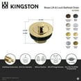thumbnail image 4 of Kingston Brass DLT2082 1-1/2-Inch Brass Lift & Lock Bathtub Drain in Polished Brass, 4 of 4