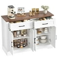 thumbnail image 5 of Homfa Farmhouse Buffet Sideboard for Kitchen, 2 Drawers & 4 Doors Wood Storage Cabinet for Living Room, White, 5 of 7