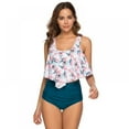 thumbnail image 4 of OUSITAID Women‘s Two Piece Swimsuit Ruffle Vest Top And High Waist Bottom Bikini Swimwear Set, 4 of 7