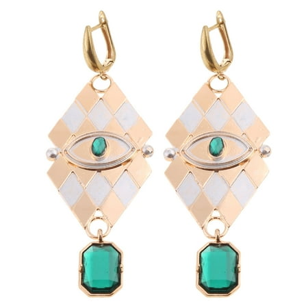

GHOONEY Vintage Earrings Geometric Pendant Earrings Rhombus Pendant Earrings Metal Earrings Long Dangle Earrings Gift for Girls