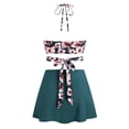 thumbnail image 3 of Trajes de baño tankini para mujer Traje de baño dividido con falda de cintura alta a juego de color para mujer Traje de baño de dos piezas para mujer, 3 of 3