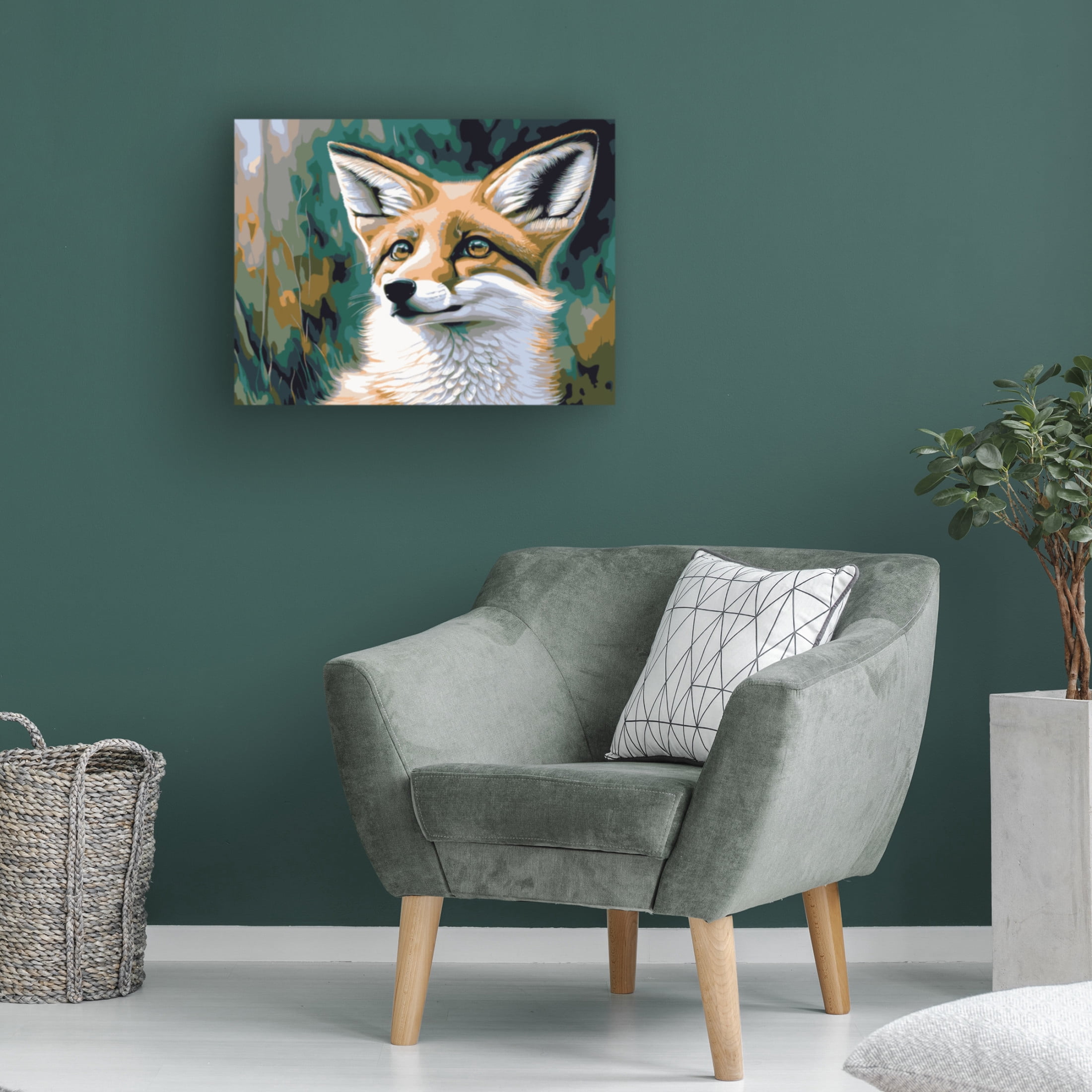 Canvas Wall Art - FootePrint Art 'Fox' Wall Art for Living Room, Bedroom, or Office Décor by Trademark Fine Art - 19 x 14 Inches