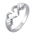 thumbnail image 2 of Anillos para mujer, regalos para mujer, moda para damas, manos geométricas abiertas que corazón, joyería de moda, anillo para damas, 2 of 5