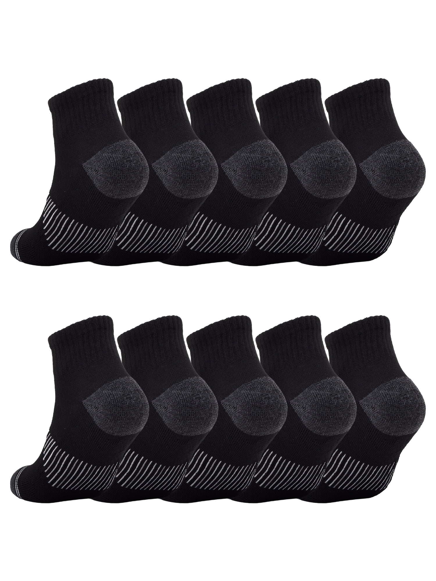 Athletic Works Boys Cushioned Ankle Socks 10-Pack Sizes Small to Large