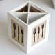 thumbnail image 4 of Caja de cubiertos HausderHerzen, cesta de cubiertos de madera, caja de cubiertos para cubiertos, cuchara, tenedor, cuchillo, antiguo en mal estado Vhermosa LN-0808, 4 of 8