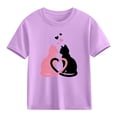 thumbnail image 2 of Favoffer Toddler Girls Short Sleeve Tee Spring Summer Cute Heart Print Soft Cotton Crew Neck Casual Top Breathable Basic Shirt Fashion Daily Home Outdoor Vacation Sizes 12M-5T, 2 of 9