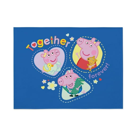 CafePress - Peppa Pig: Together Forever! - Large Plush Fleece Throw Blanket, 80" L x 60" W