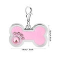 thumbnail image 4 of Etiqueta de identificación de mascota de aleación, colgante de identificación con nombre de Animal, perro, gato, forma de hueso (rosa), 4 of 6