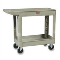 Rubbermaid Commercial Products 2-Shelf Cart- w-Lipped Shelf- 17-.88in.x39in.x33-.25in.- Beige