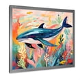 thumbnail image 2 of Designart "Vibrant Whale Underwater Wonder" Animals Framed Wall Art Decor - Traditional Colorful Whale Living Room Framed Canvas Art, 2 of 6
