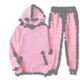 thumbnail image 1 of Sudadera con capucha de Color sólido para hombre y mujer, sudadera informal en blanco con jersey acolchado + conjunto de pantalones, sudadera, 1 of 2