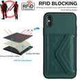 thumbnail image 6 of for iPhone XS Max Wallet Case with Card Holder, Elegant Durable PU Leather Protective Magnetic Closure Flip Phone Cover Kickstand RFID Blocking for Women Girls for iPhone XS Max, Green, 6 of 9