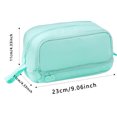 thumbnail image 2 of Double Layer Extra Large Pencil Pouch Two Way Zipper Portable Pen Organizer Multifunctional Stationery Storage Green, 2 of 3