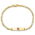 thumbnail image 3 of Diamond2Deal 14K Yellow Gold Medical Soft Figaro Id Bracelet 7 inch for Women(L- 7inch, W- 6mm), 3 of 5