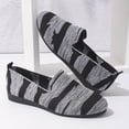 thumbnail image 6 of Wensltd Women Solid Color Stripe Knit Flat Shoes Breathable Lightweight Comfy Walking Shoes for Casual Daily Wear, 6 of 9