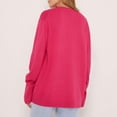 thumbnail image 5 of TFEOQRY Pullover Sweater for Women Fashion Solid Color Loose Knitwear Long Sleeved Round Neck Sweater Top Hot Pink, 5 of 8