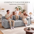 thumbnail image 3 of UHOMEPRO 71"W Sofa and Couch, 3 Seater Extra Deep Seat Cloud Couch with 3 Pillows and Side Pockets for Living Room Small Space, 1200lbs, Light Gray, 3 of 9