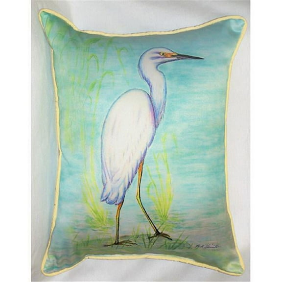 Betsy Drake HJ025 Snowy Egret Art Only Pillow 15''x22''
