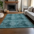 thumbnail image 6 of Addison Rugs Mayfield Washable Transitional Organic Teal Rectangle Rug, 5' x 7'6", 6 of 6