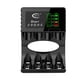 thumbnail image 5 of Kearding para AA/AAA rápido de Indicadores LED 5V/1A Dispositivo de carga de recargable de 4 ranuras negro Ensacado 2piezas, 5 of 5