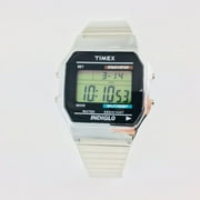 Timex Mens Classic Digital Silver-Tone 34mm Casual Watch, Extra-Long Expansion Band