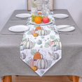 thumbnail image 3 of Cotton Linen Table Runners Watercolor Pumpkins It is Thanksgiving Halloween Recipe Fall Kitchen Dining Burlap Table Decoration for Home Party Decor 13 x 70 Inch, 3 of 8