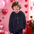 thumbnail image 2 of Fesfesfes Valentines Day Heart Print Hooded Pullover Long Sleeve Sweatshirt for Kids Boys Girls Casual Zip Up Hoodie with Pockets Cozy Fleece Tops for Children(Navy#1,13 Years), 2 of 8