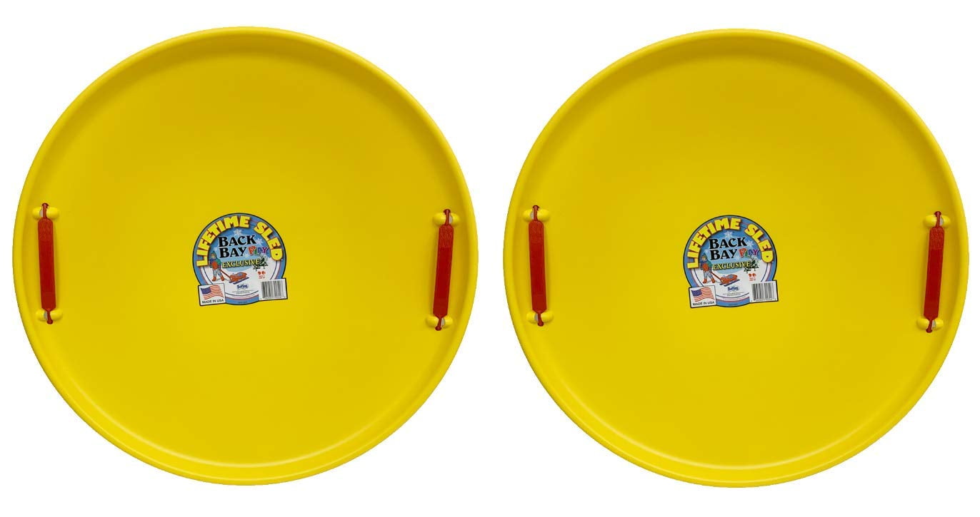 Back Bay Play Lifetime Downhill Saucer Discs Cherry Red and Electric Yellow Bundle 