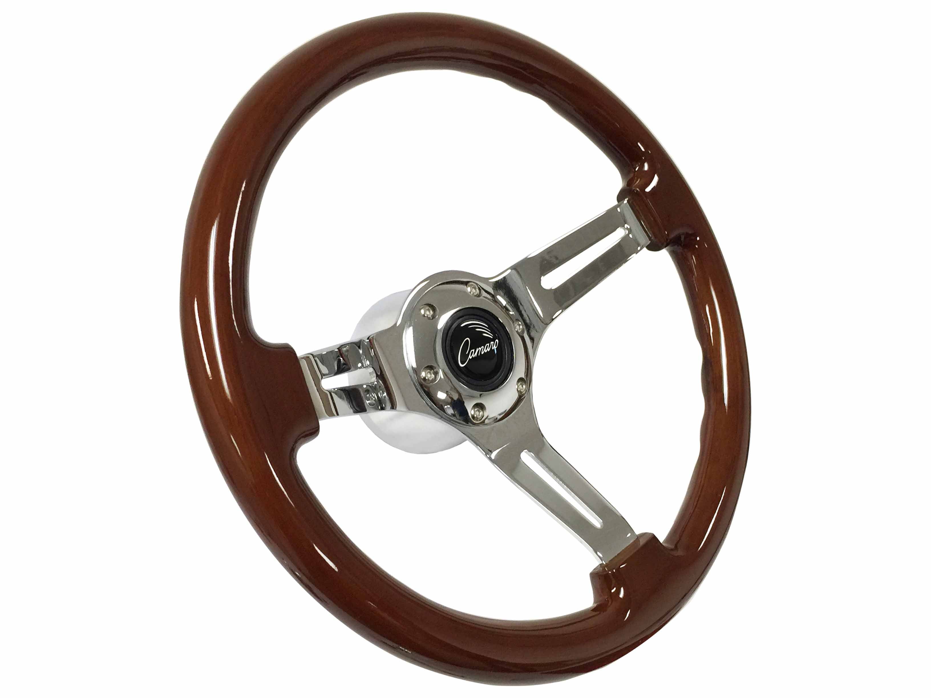 1969 1989 Chevy Camaro S6 Mahogany Finish Steering Wheel Chrome Kit