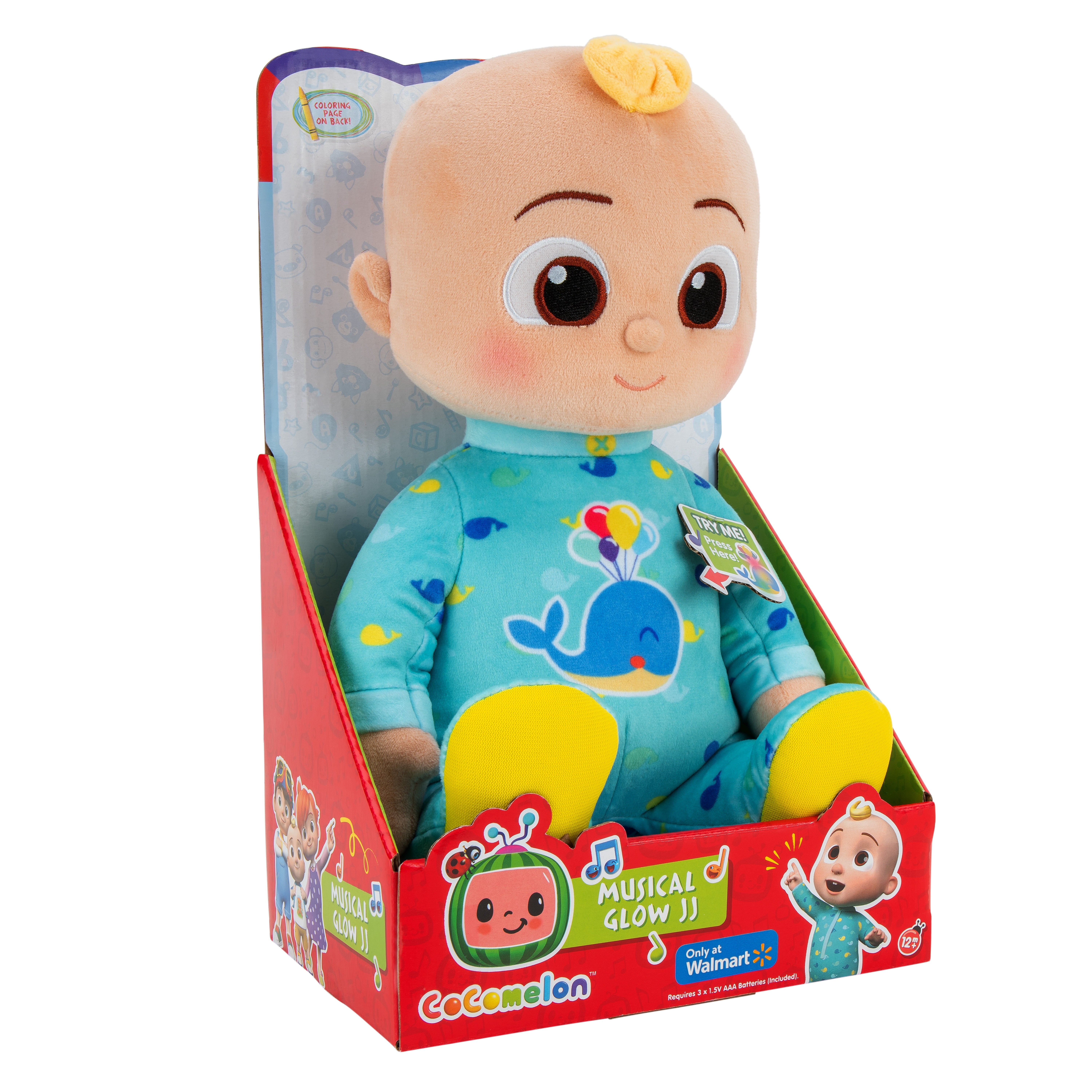 CoComelon Musical Glow Light up JJ Plush – Nighttime Snuggle up 10-Inch Plush Toddler Toys for Kids