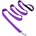 thumbnail image 2 of LAICAIW Double-Sided Reflective Dog Leash, 6 FT/5 FT/4 FT, Padded Handle Nylon Dogs Leashes for Medium & Large Dogs Walking, Purple, 6FT, 2 of 7