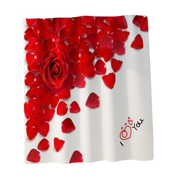 Juego de baño Sunnimix decorativo rosa 180x180cm con ganchos