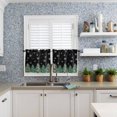 thumbnail image 6 of Christmas Tree Kitchen Curtains and Valances Set, Rod Pocket Curtains Tier Farmhouse Window Curtains 24 Inch Length, Winter Ball Star Snowflake Black 3 Piece Kitchen Curtains Set, 6 of 6