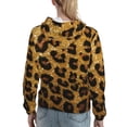 thumbnail image 7 of Uemuo Golden Leopard Glitter Pattern Women's Hoodie with Eye-catching Drawstrings- Casual Pullover Hoodie with Kangaroo Pocket, Stylish Hooded Sweatshirt-Small, 7 of 7