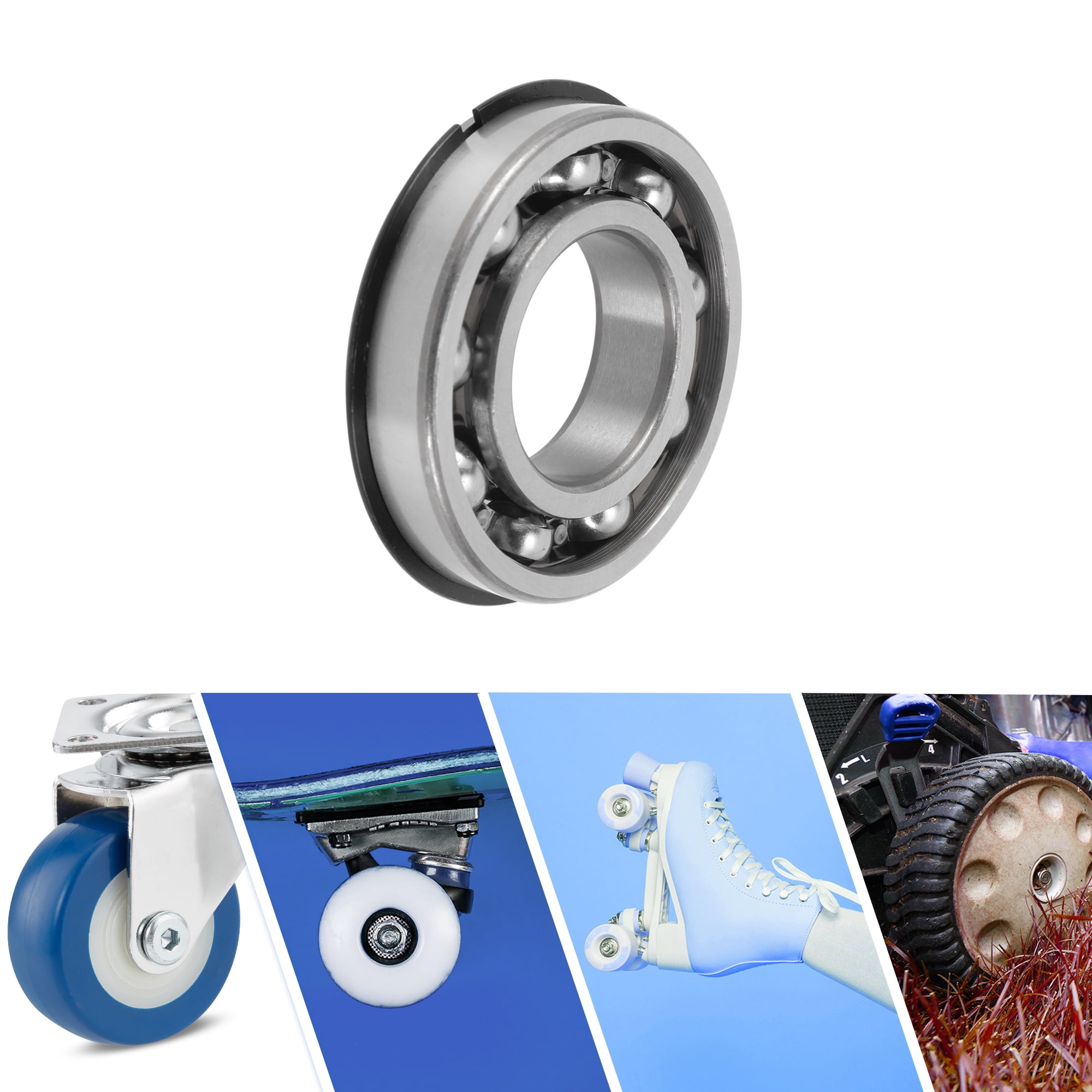 Unique Bargains 6208NR Deep Groove Ball Bearings 40x80x18mm P4 Open Type Lubricated Bearings 1 Pc Car Scooter Skateboard Wheel Universal Silver Tone
