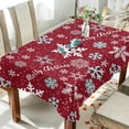 thumbnail image 4 of Coolnut Christmas Snowflake Tablecloth, Waterproof Washable Polyester Square Table Cover, Durable Tablecloth for Kitchen Dining Table Party Decor, 60"X 120", 4 of 7