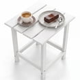thumbnail image 6 of Skandiquip 17" Square Adirondack Outdoor Side Table, All Weather Weathered Wood HDPE Patio End Table with Shelf, 180 lbs Weight Capacity, White, 6 of 7