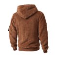 thumbnail image 6 of yuCgh Men's Fuzzy Fleece Hoodie, Oversized Cozy Warm Hooded Sweatshirt with Pocket, Winter Outerwear Pullover for Cold Weather Comfort and Style,Camel 2XL, 6 of 6