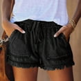 thumbnail image 2 of CHUOU Jeans Denim Bandage Pocket Bottom Tassel Casual Pants Shorts Female Womens Pants, 2 of 5