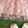thumbnail image 7 of MIXUE Baby Girls Casual Dresses Summer Butterfly Print Crew Neck Short Sleeve Bowknot Slim A Line Princess Dress Holiday Wear,Pink,9-12 Months, 7 of 7
